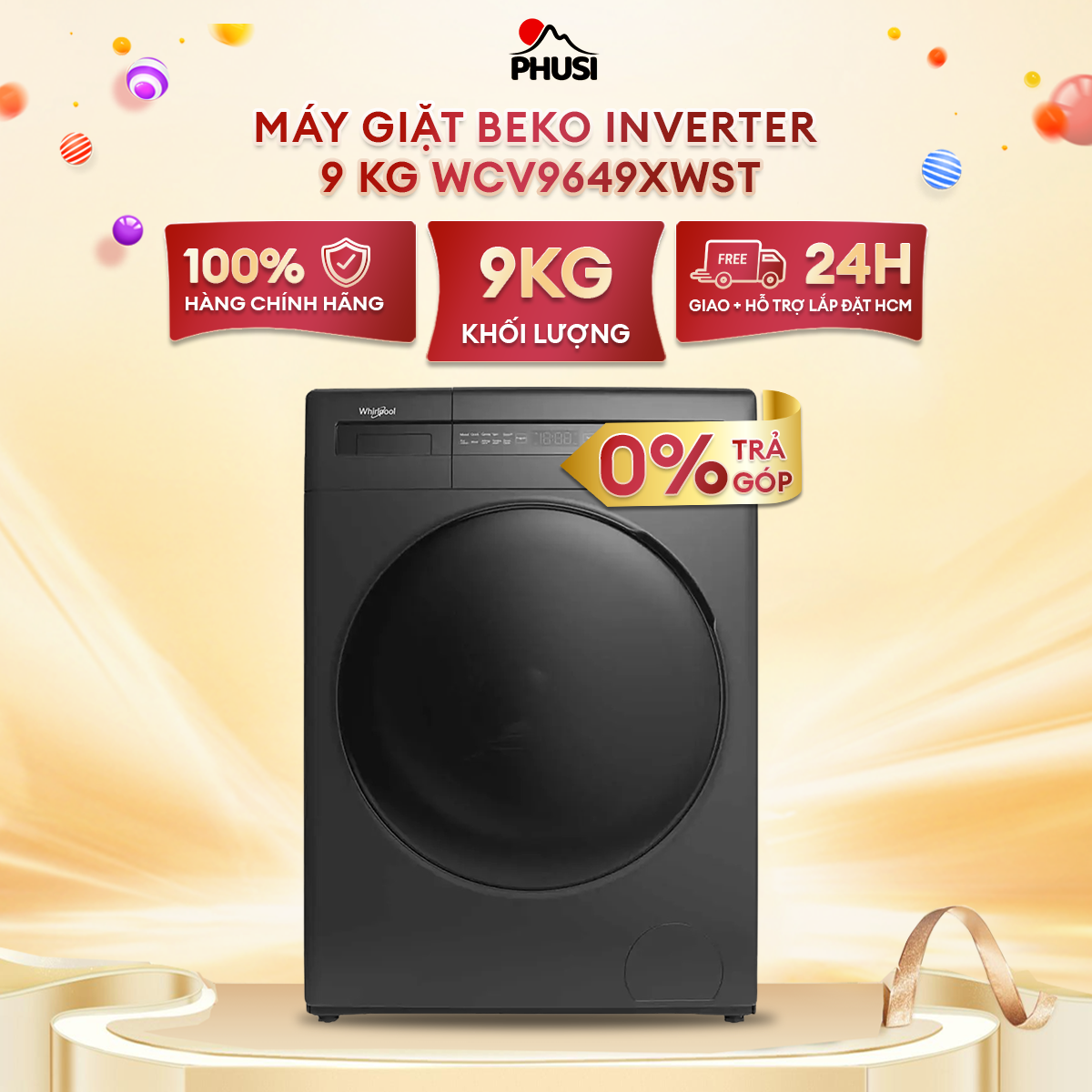 ✅máy giặt whirlpool inverter 9 kg fweb9002fg - hàng chính hãng
