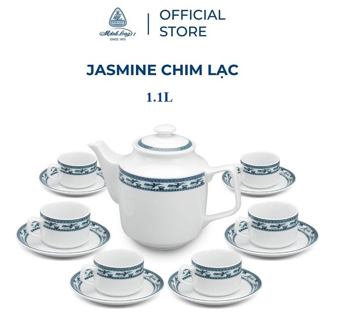 bộ ấm trà sứ Minh Long chim lạc - bộ ấm trà sứ Minh Long