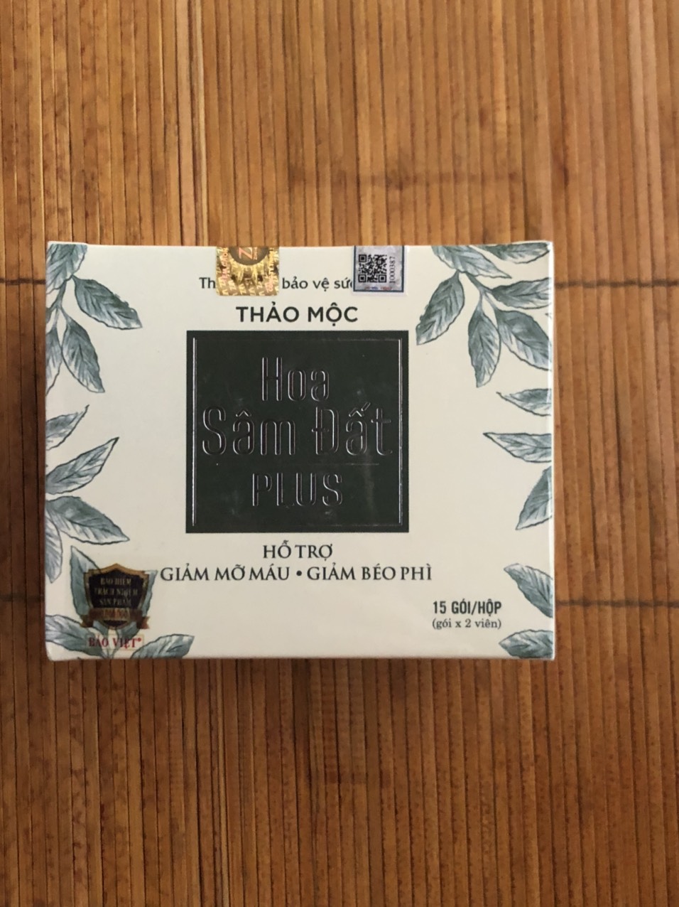Trà thảo mộc giảm cân Hoa Sâm Đất Plus Hộp 15 gói x 2viên