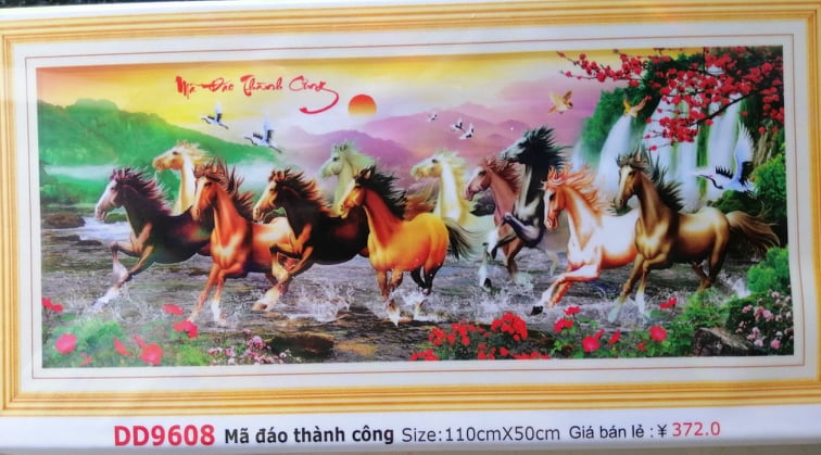 Tranh đính đá 11 con ngựa dd9608