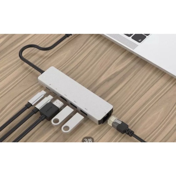 Bảng giá Cáp chuyển Type C 6 Trong 1 Sang HDMI RJ45 Multi USB 3.0 USB C Cho MacBook Pro Air Dock USB-C HUB B Phong Vũ