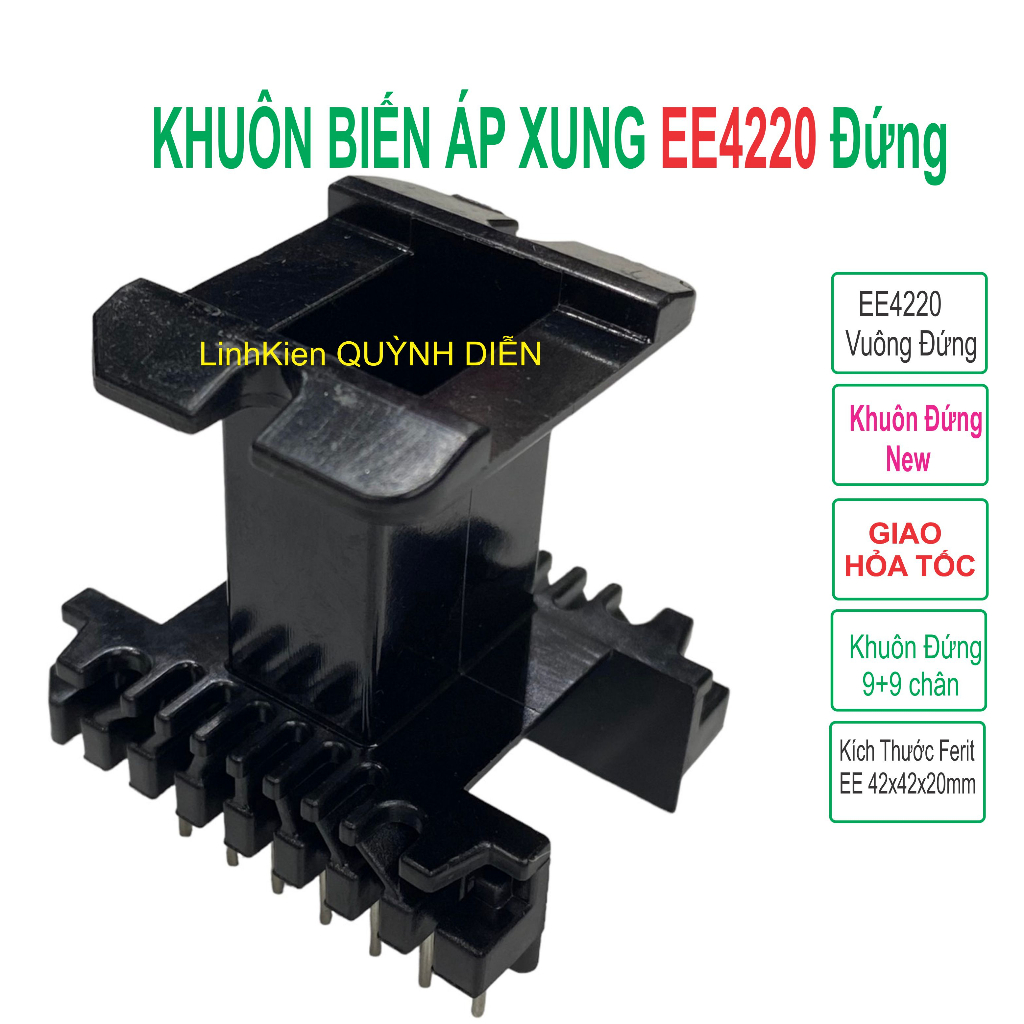 Khuôn biến áp xung ee4220 vuông đứng - linh kiện điện tử quỳnh diễn