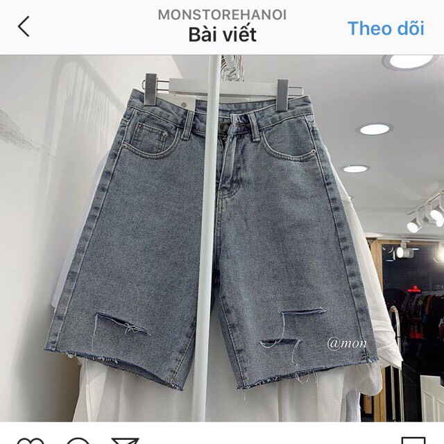 Quần jeans ngố rách 3 line