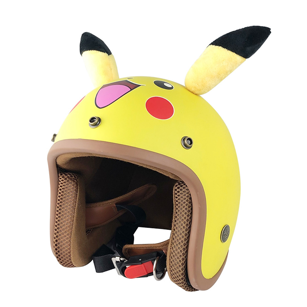 MŨ BẢO HIỂM 3/4 PIKACHU,DORAEMON,GẤU NÂU BROWN,LÓT NÂU CÂO CẤP-ĐẠT CHUẨN CR-SIÊU DỂ THƯƠNG