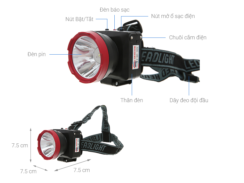 ĐÈN PIN ĐỘI ĐẦU SUNHOUSE – CỠ TRUNG SHE-5032