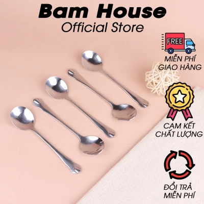 [HCM]Bộ 5 muỗng mini cafe inox 430 Bam House cán hoa cao cấp MCM05 – BamBam Store