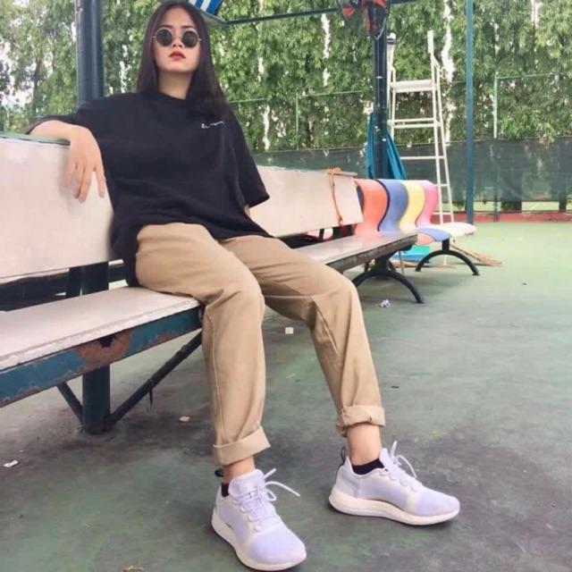 [HCM]Quần tây baggy ống suông vải kaki cực hot