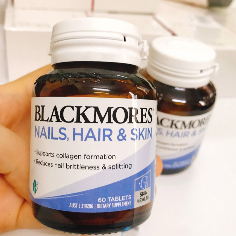 Viên uống hỗ trợ đẹp da, móng & tóc blackmores nails hair skin úc 60 viên