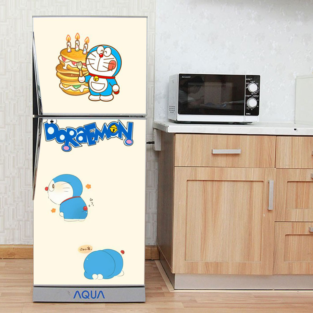 [HCM]Decal dán trang trí tủ lạnh Doraemon Mẫu 5