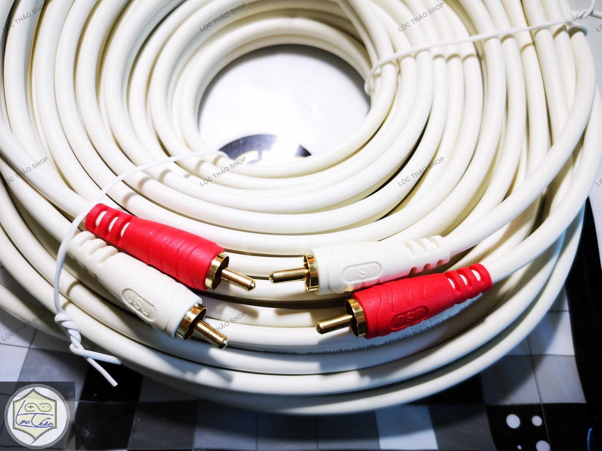 Cáp loa 4 đầu hoa sen AV dài 15M cao cấp (Dây loa AV 4 đầu)