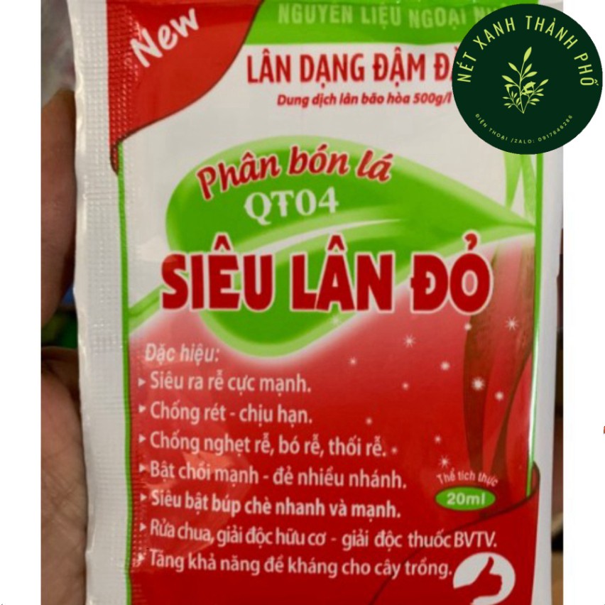 [GIAO HÀNG 2 GIỜ] Siêu lân đỏ cho hoa gói 20ml, dung dịch siêu lân dạng đậm đặc