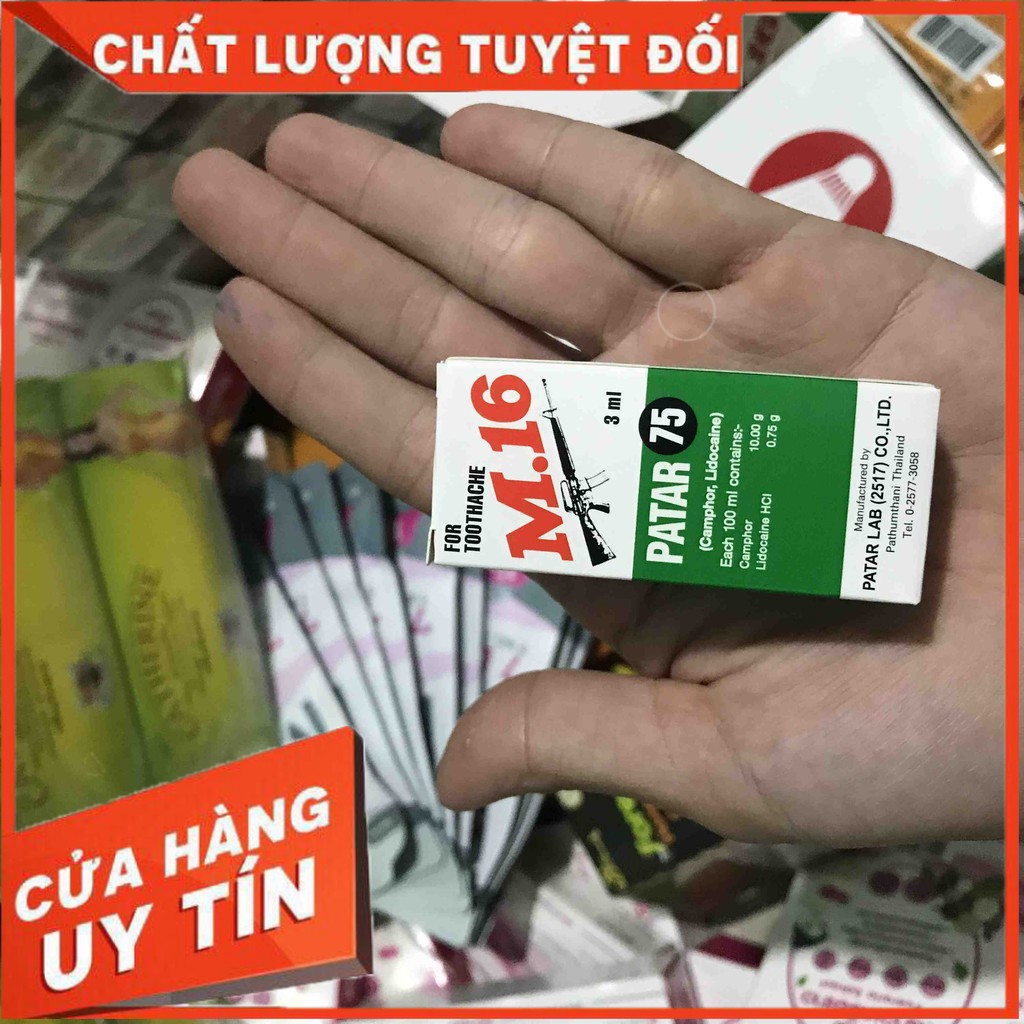 Dầu chấm đau nhứt răng m16 patar 75 thái lan dứt cơn đau răng , ngừa sâu răng hiệu quả