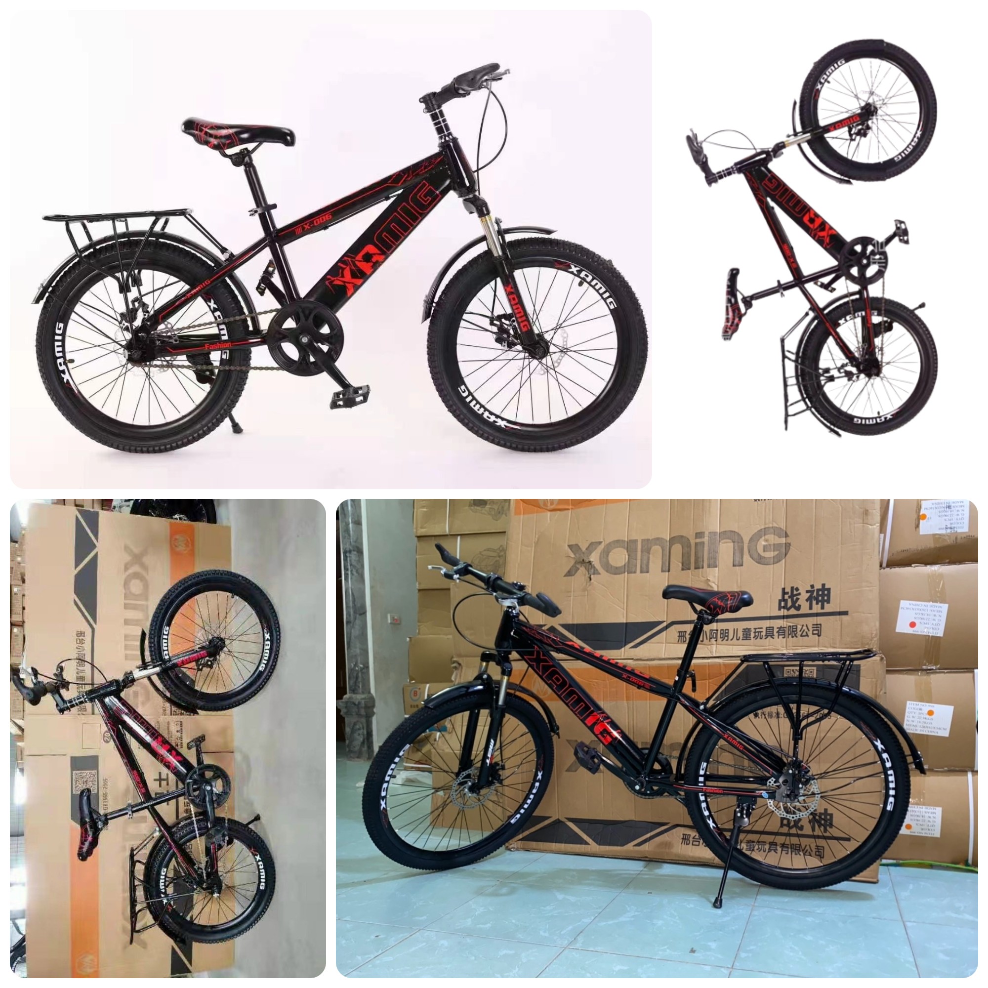 Xe đạp địa hình XAMING có giảm sóc trước, phanh đĩa trước sau các cỡ cho trẻ em và người lớn - Xe đạp trẻ em/ xe đạp người lớn 18/20/22/24/26 inch