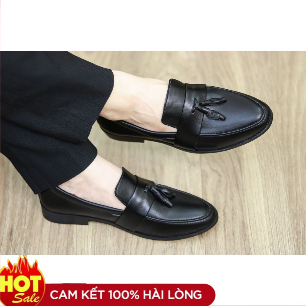 Giày lười da nam - Giày da nam công sở có chuông - Đế cao su non cao 3cm, Mã gc011