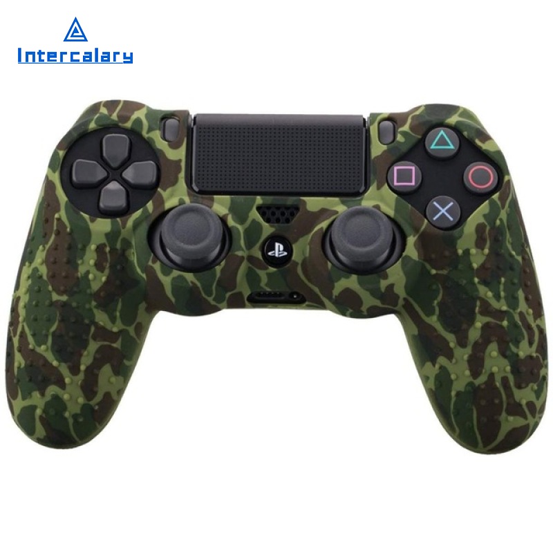 Ốp Ngụy Trang Da Gel Cao Su Silicon Chấm Bi Đính Graffiti Vỏ Bọc Điều Khiển PS4 Slim/Pro Dành Cho Dualshock4