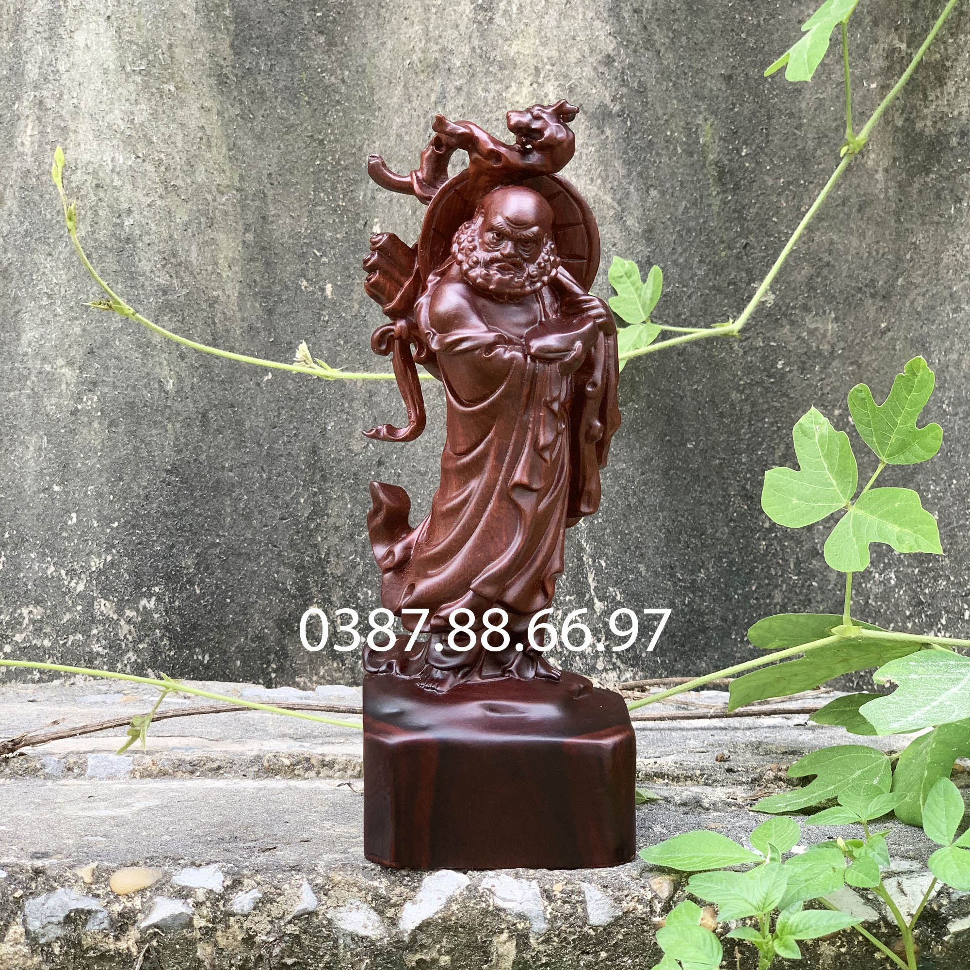 Tượng đạt ma sư tổ cao 20cm gỗ trắc cực đẹp