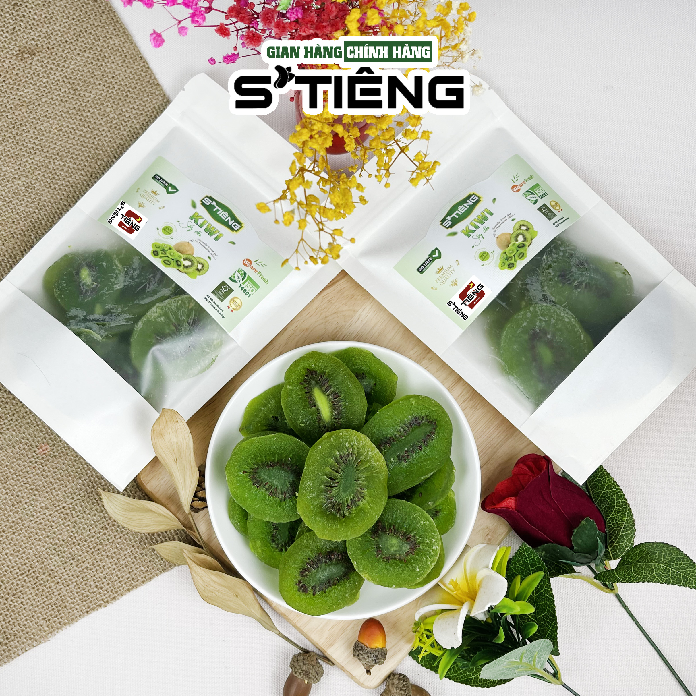Kiwi Sấy Dẻo Đà Lạt STIÊNG Chua Ngọt