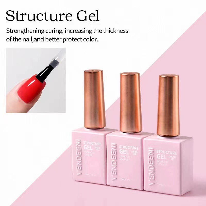 sơn gel top base cứng móng top lì ko lem trắng đen vendeeni