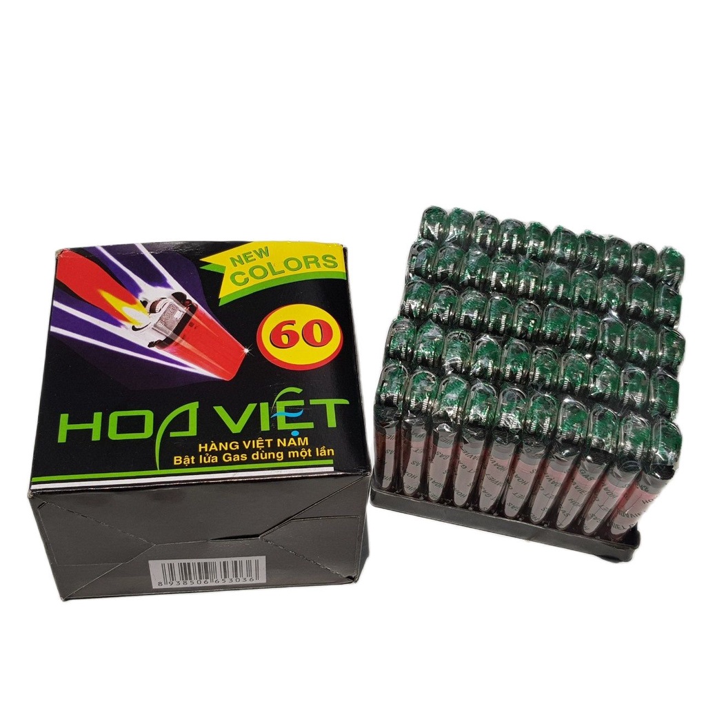 Hộp 50 chiếc quẹt bật lửa hoa việt mã 60