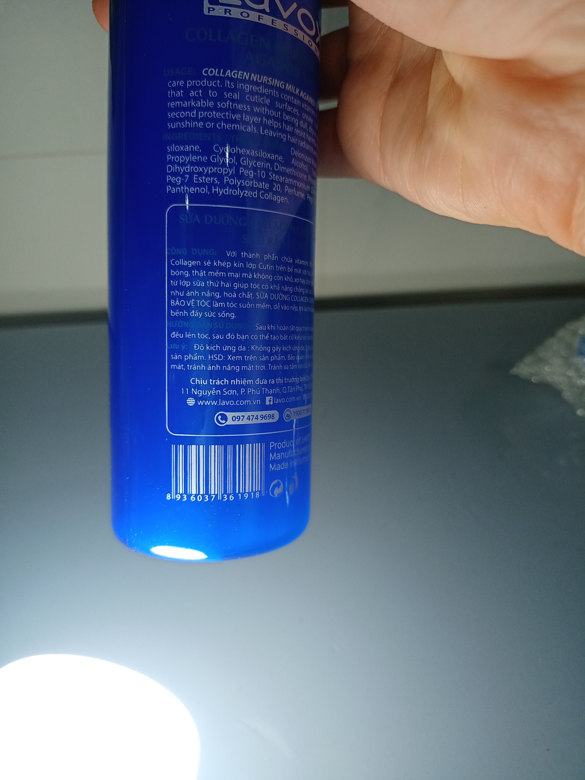 Xịt dưỡng xanh phục hồi tóc collagen Lavox