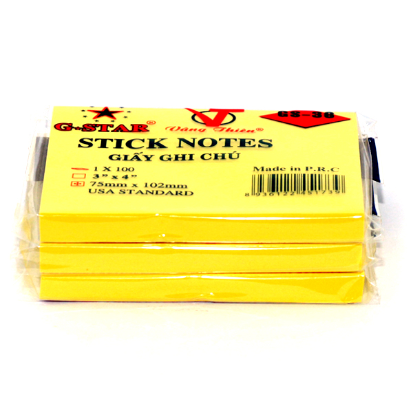 Combo 2 Xấp Giấy Note 3X4 ( Giấy Ghi Chú ) Gstar ( 200 Tờ )