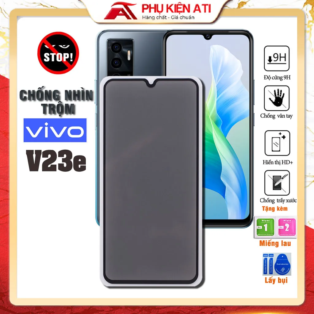 Tempered glass for Vivo V23e anti-peeping-protect self, thick mellowed Hardy-accessories ATI