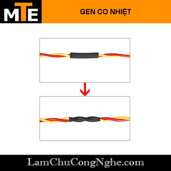 1 mét ống gen co nhiệt cách điện- Phi 8, phi 10, phi 12, phi 14
