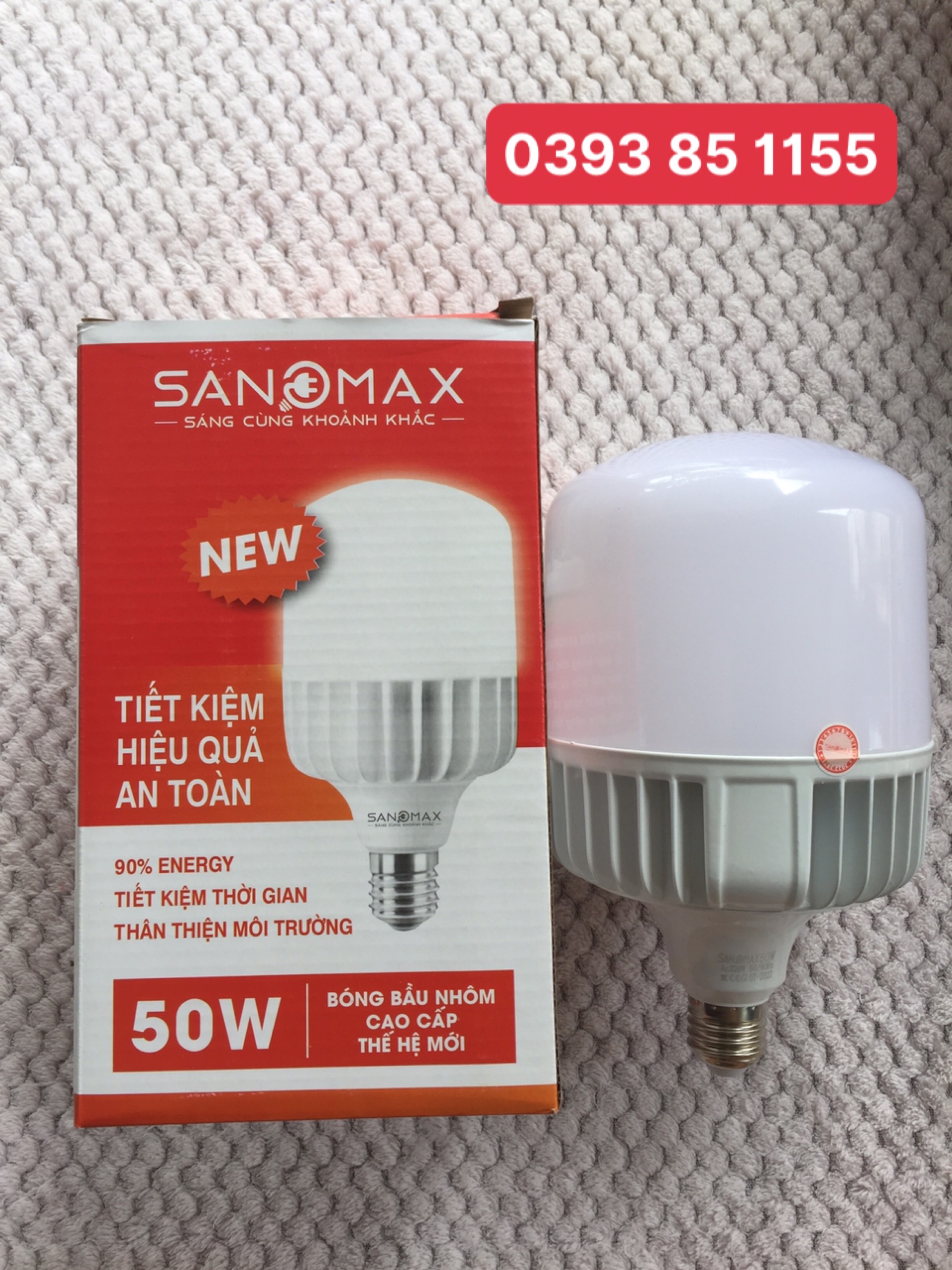 Bóng đèn led bulb trụ thân nhôm siêu sáng tiết kiệm điện sanomax - đủ công suất 20w, 30w, 40w, 50w, 65w
