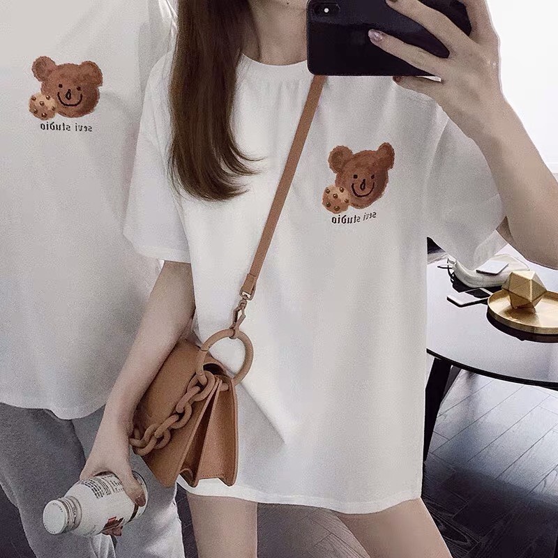 SET ÁO ĐÔI LOGO GẤU NÂU NAM NỮ ĐẦY CÁ TÍNH ( CÓ LẺ ÁO)