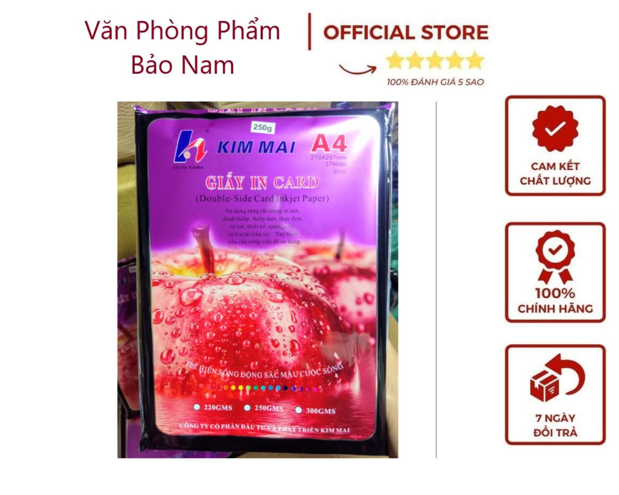 Giấy in card kim mai đl 250g.số lượng 50 tờ