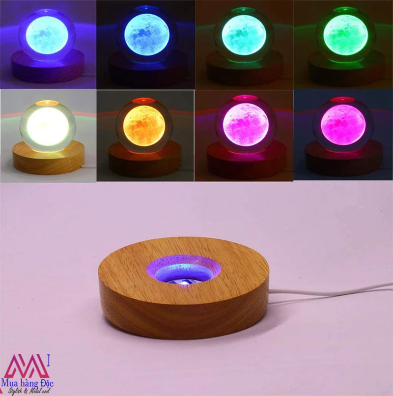 Bộ quà tặng quả cầu pha lê 3d larser led cá heo ch03