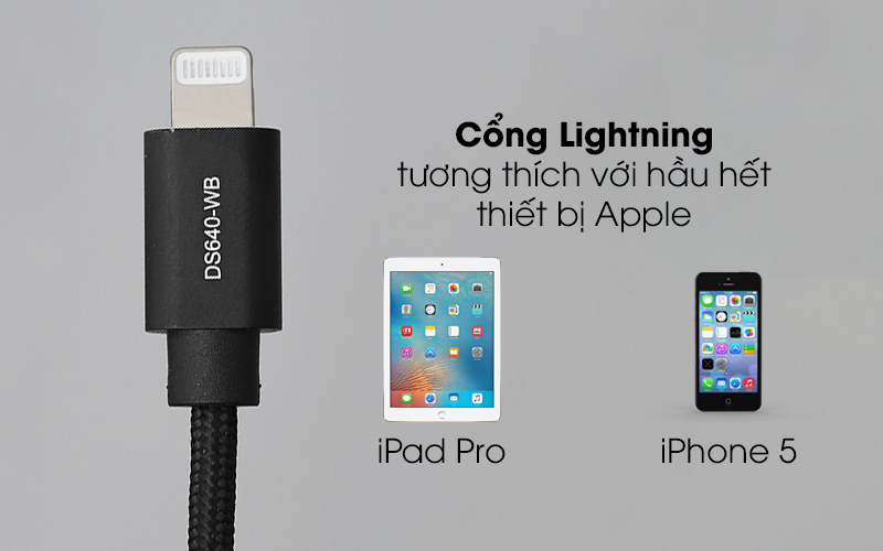 Cáp Type-C - Lightning MFI 1 m Mbest DS640-WB Đen ( Like New )
