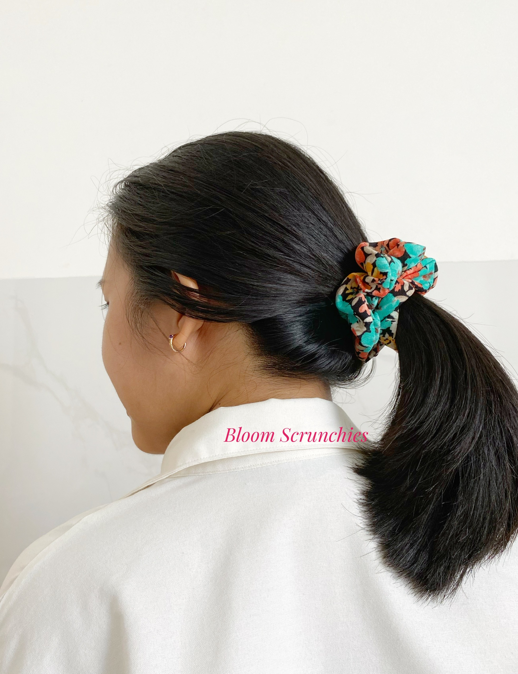 Dây cột tóc lụa tằm chun hoa nhí Mini_ Scrunchies