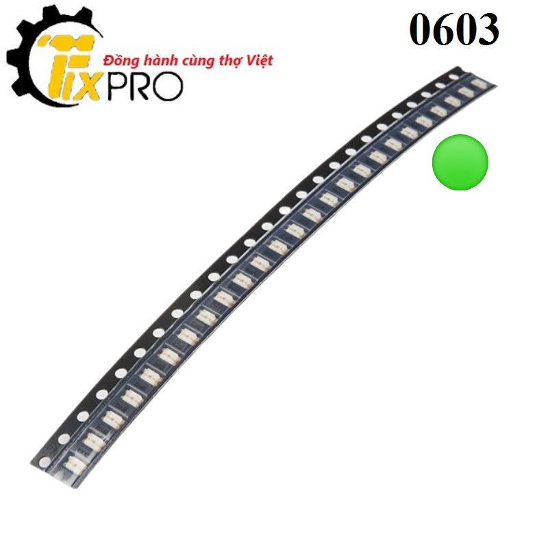 Led dán 0603 màu xanh lục ánh vàng
