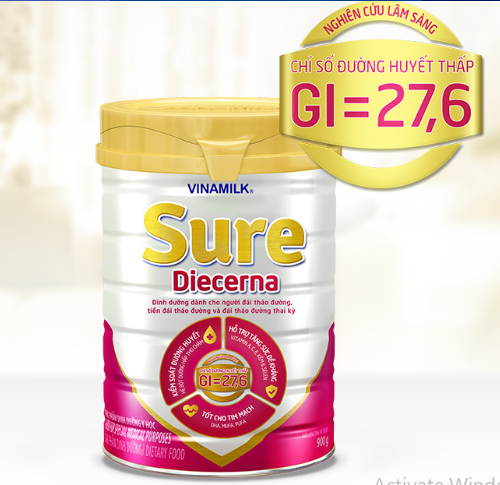 [Date 7.2025] SỮA SURE DIECERNA LON 900G – DÀNH CHO NGƯỜI TIỂU ĐƯỜNG