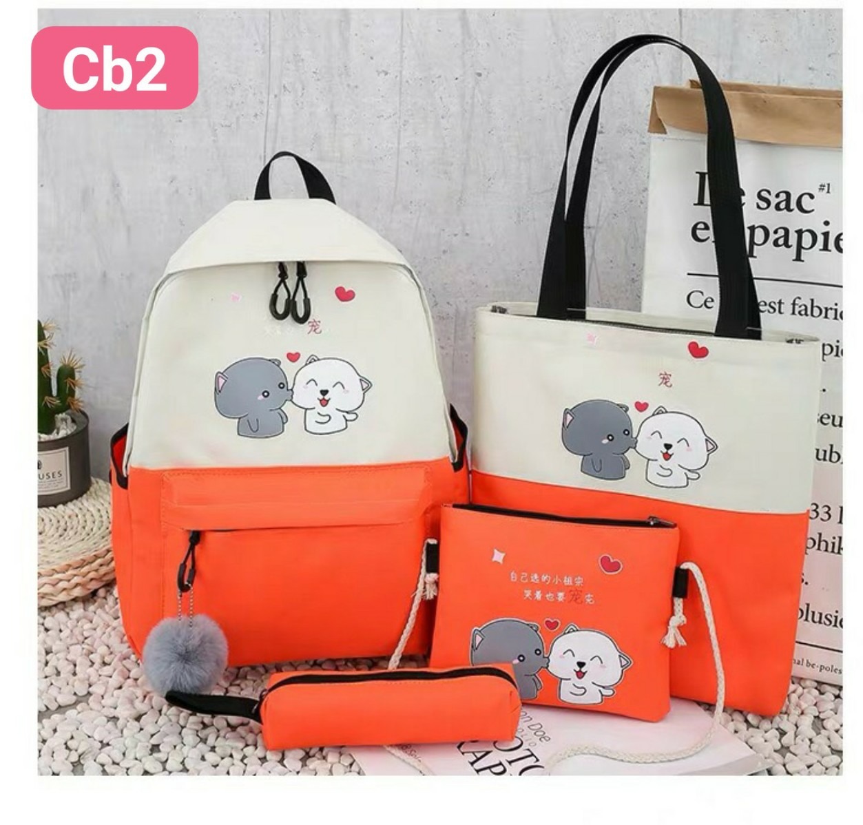 SET BALO NAM NỮ  SIÊU CUTE 4 MÓN  MÃ CB5