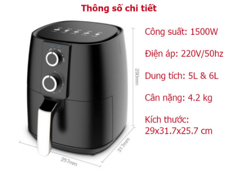 Nồi chiên không dầu Camel 6L