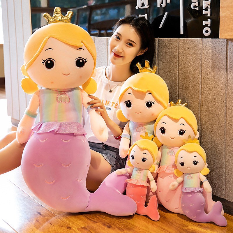 Gối ôm gấu bông cho bé hình nàng tiên cá