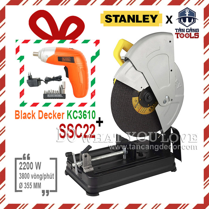 Máy cắt sắt stanley ssc22 + tặng máy vặn vít blackdecker kc3610