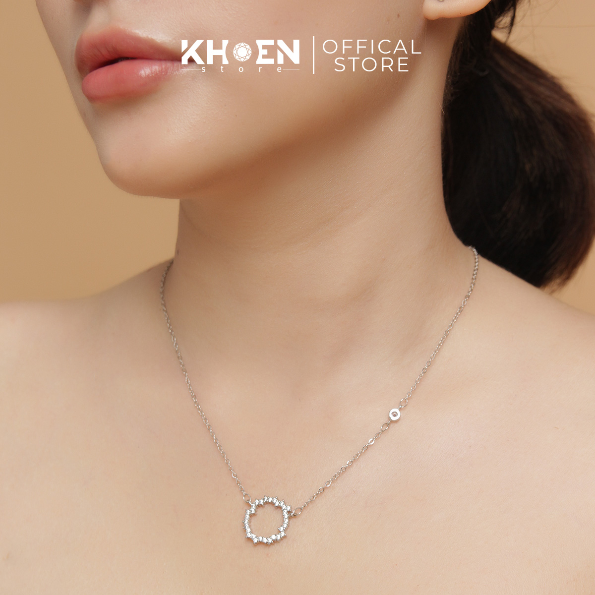 (1 Chiếc) Vòng cổ tròn đá zircon - Khoen Store