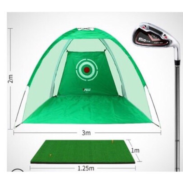 Combo Bộ thảm swing + Lưới lều tập golf