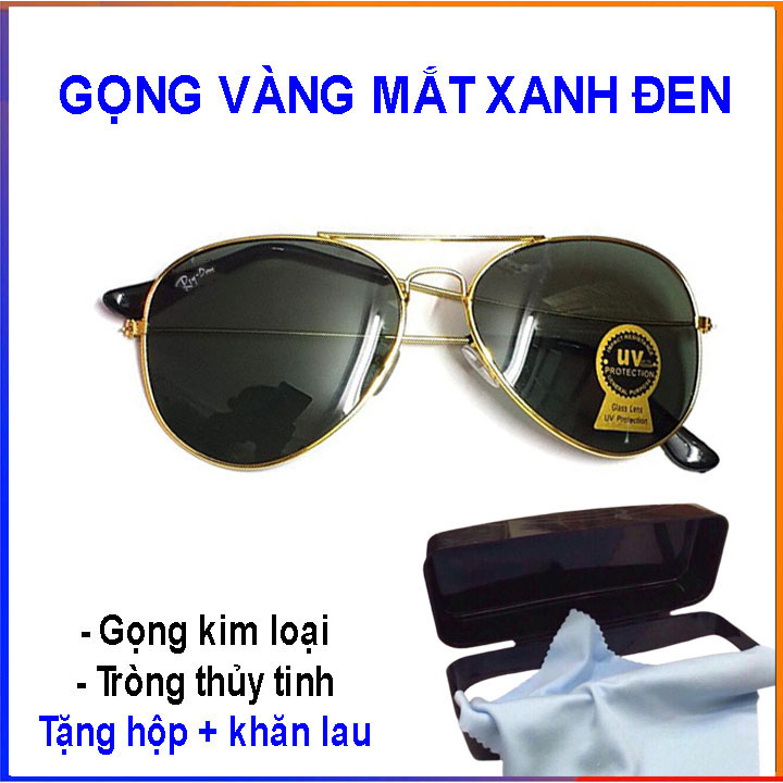 Kính mát nam phi công thời trang tròng thuỷ tinh chống tia cực tím UV400