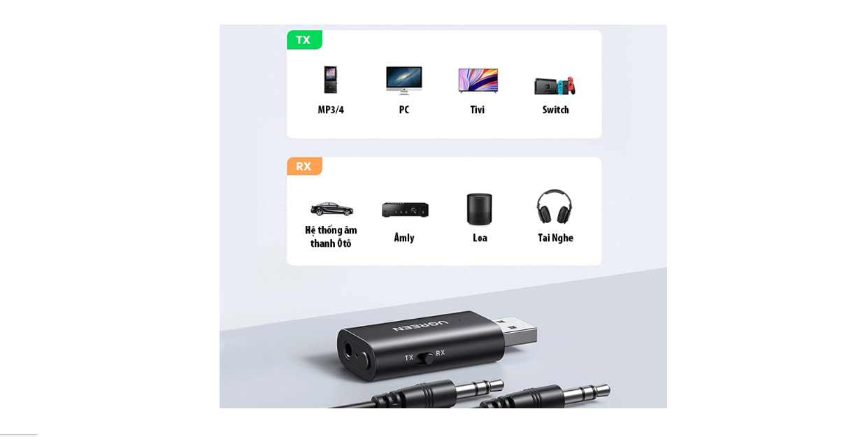 Bộ Thu Phát 2 trong 1 Bluetooth 5.1 Ugreen 60300 Chính Hãng