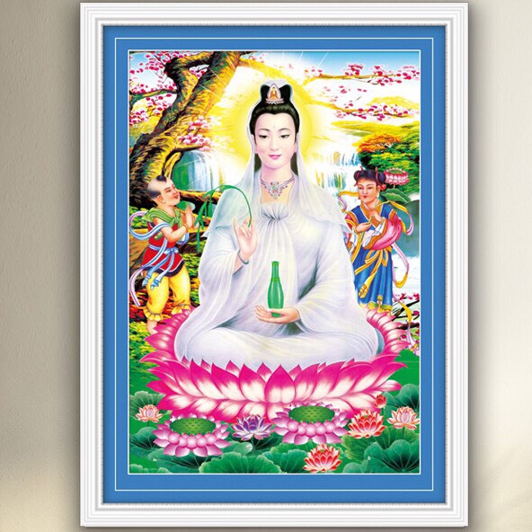 [HCM]Tranh đính đá Phật Quan Âm Lg1375 (55x75) chưa đính
