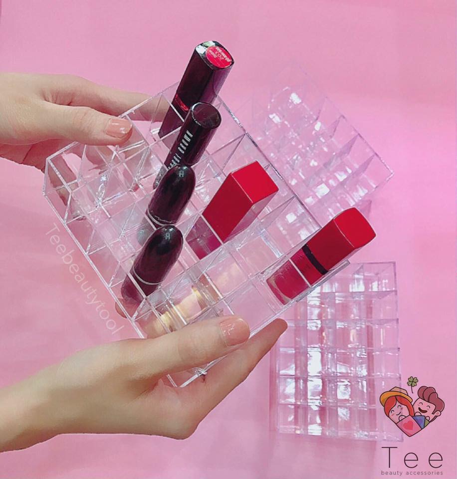 KHAY ĐỰNG SON 24 Ô TRONG SUỐT
