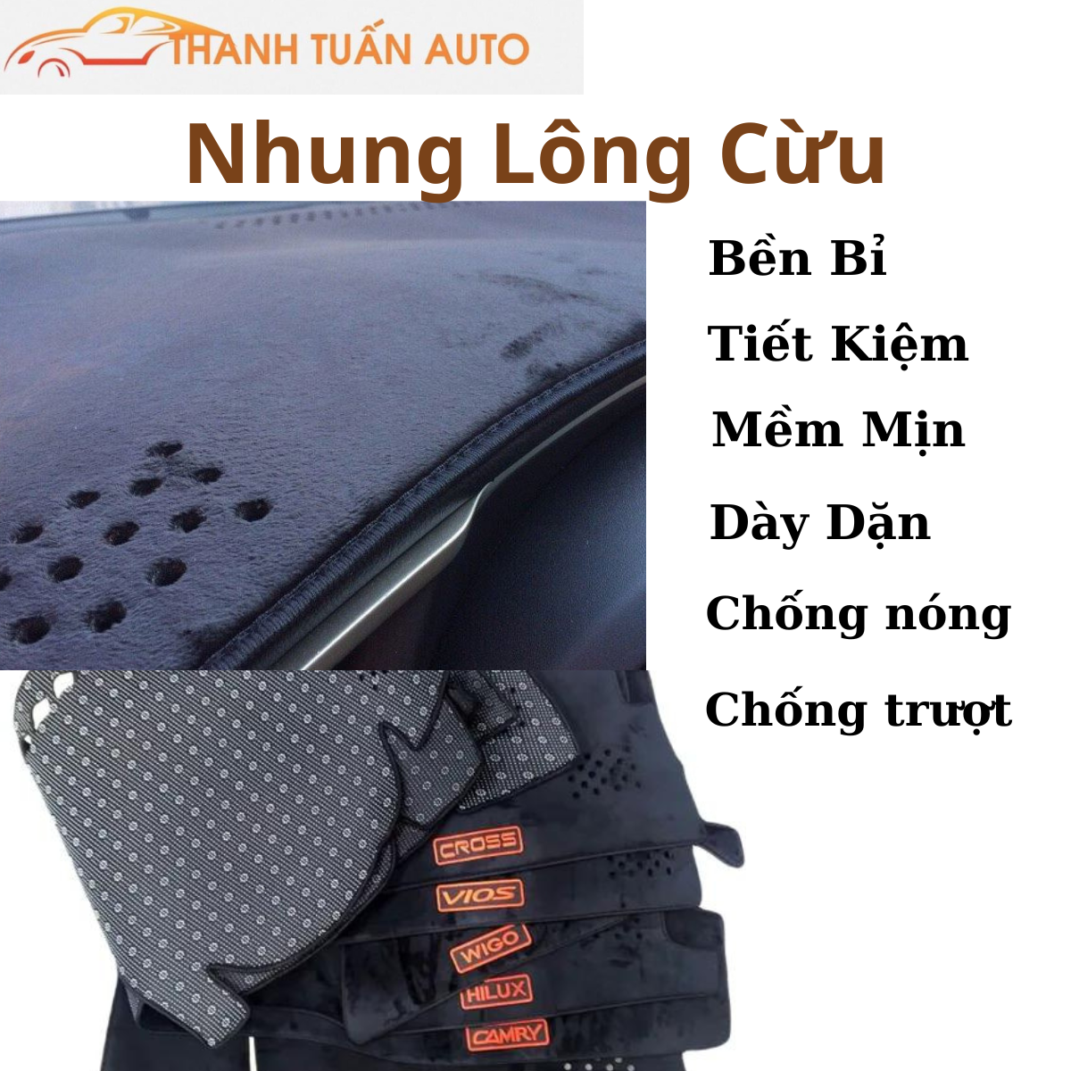 Thảm Taplo Mitsubishi Grandis 2015 Nhung 3 Lớp Chống Nóng