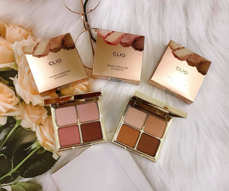 Bảng phấn mắt 4 màu Clio  Double Perfection Eye Palette.