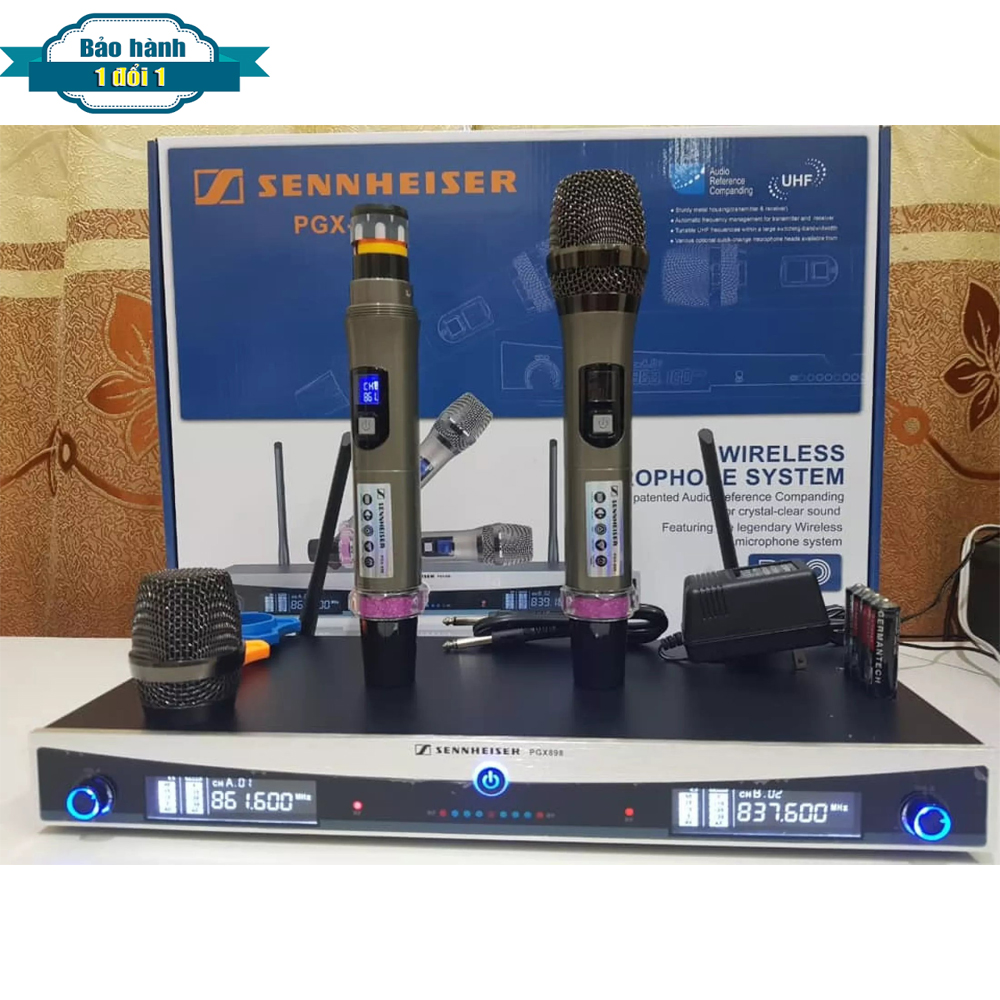 Micro Karaoke Không Dây Sennheiser PGX 898 Mic Không Dây Cao Cấp Màn Hình Led Hiển Thị, Giọng Hát Nhẹ Nhàng Và Trong Sáng, Lọc Âm Cực Tốt, Chống Hú, Sóng Khỏe, Pin Lâu, Thu Phát Sóng Ổn Định, Bắt Tiếng Nhạy Bảo Hành 12 tháng