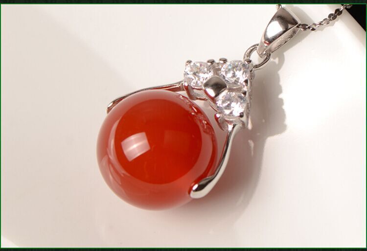Dây chuyền mặt đá Ruby tổng hợp, thiết kế châu âu,