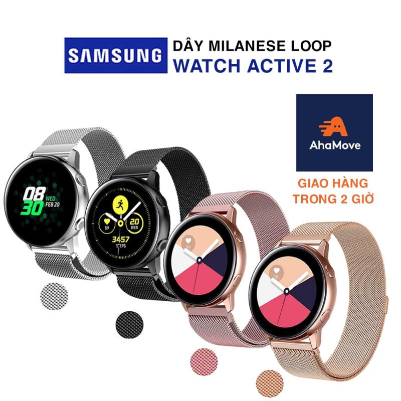 Dây đồng hồ Samsung Watch Active 2 bản 40/44mm dây đeo bằng thép không gỉ Milanese Loop có khóa nam châm